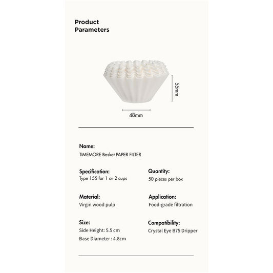 TIMEMORE Paper Filters 50pcs